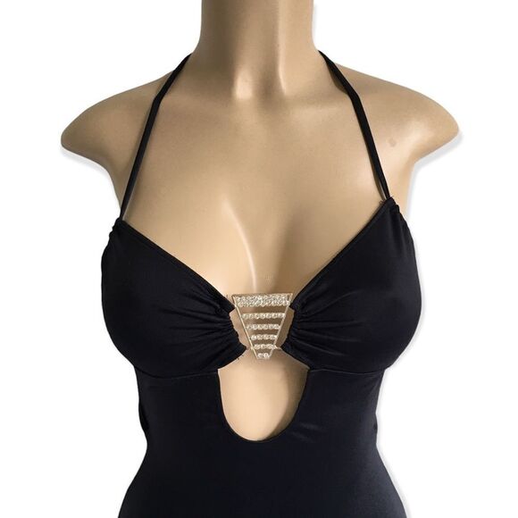 🔃Luxury Sexy Exotic Glamorous Black Evening Dress Gown - Picture 3 of 9